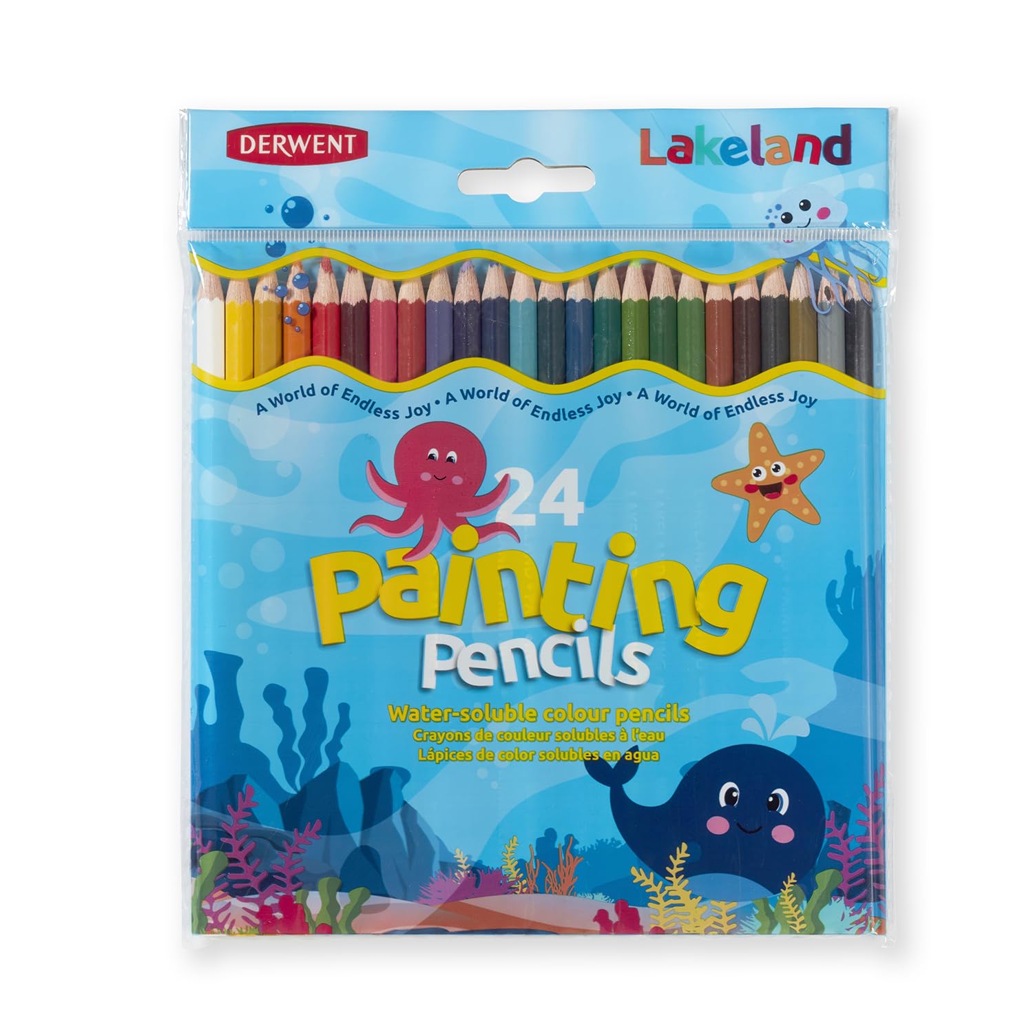 Derwent Lakeland Painting Pencils for Kids - Pack of 24 Watercolour Pencils, Kids Painting Pencil for Arts and Crafts, Assorted Colours