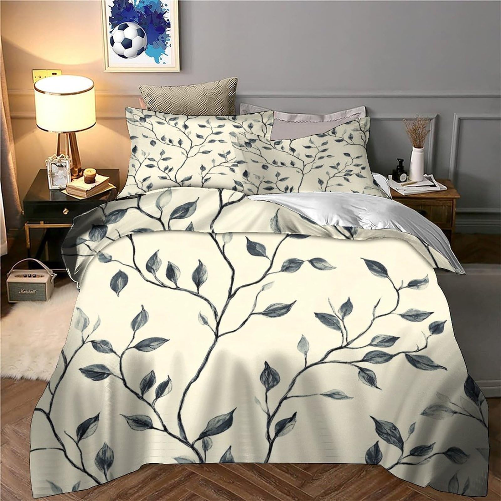 Guía de Viaje de Laponia Funda de Edredón Impresión 3D Juego de 3 Piezas Suave Cierre de Incluye Fundas de Almohada Antialérgica Funda Edredon for Adultos Super King（260x220cm）