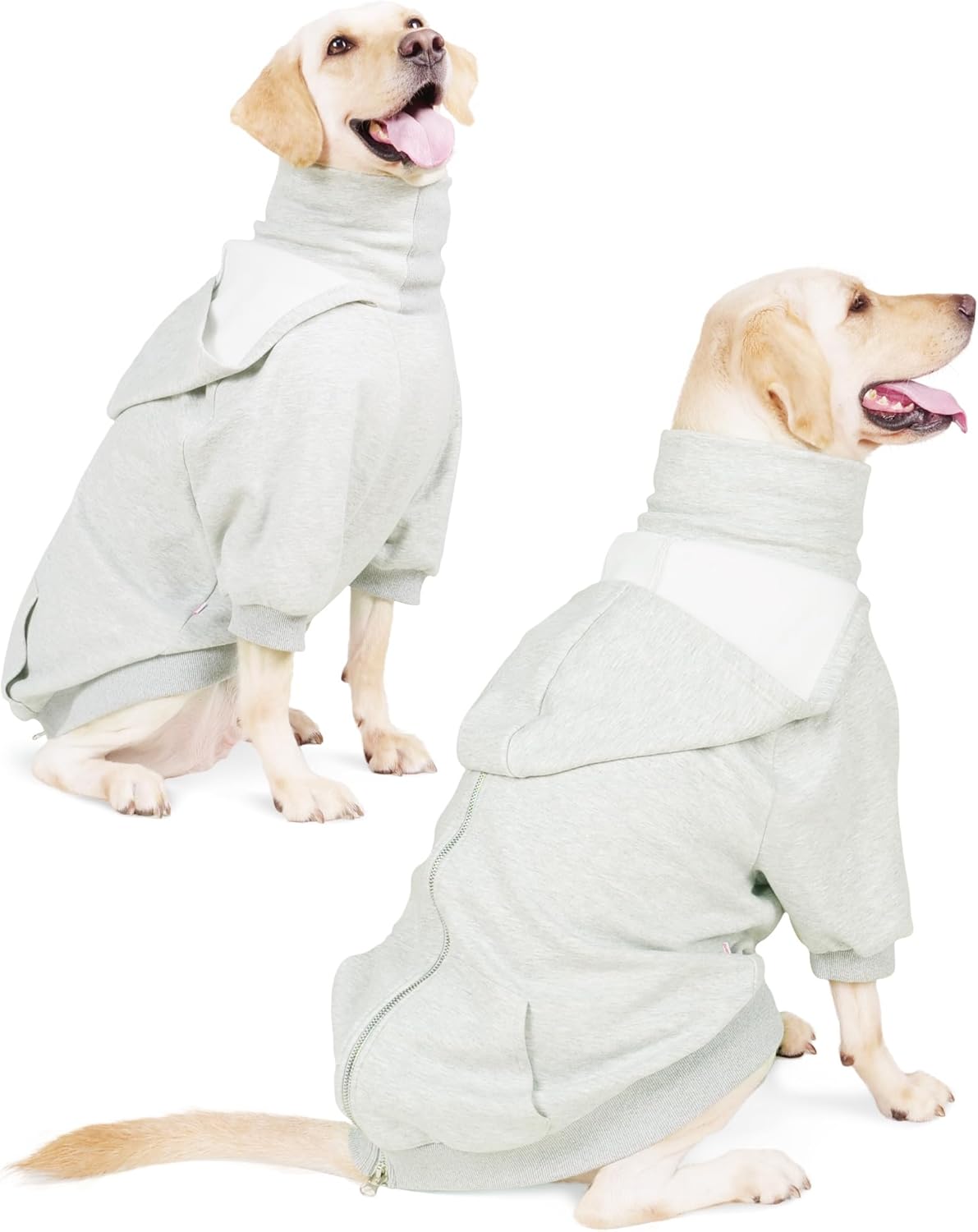 Frienperro Zip Up Dog Clothes, Turtleneck Dog Hoodies for