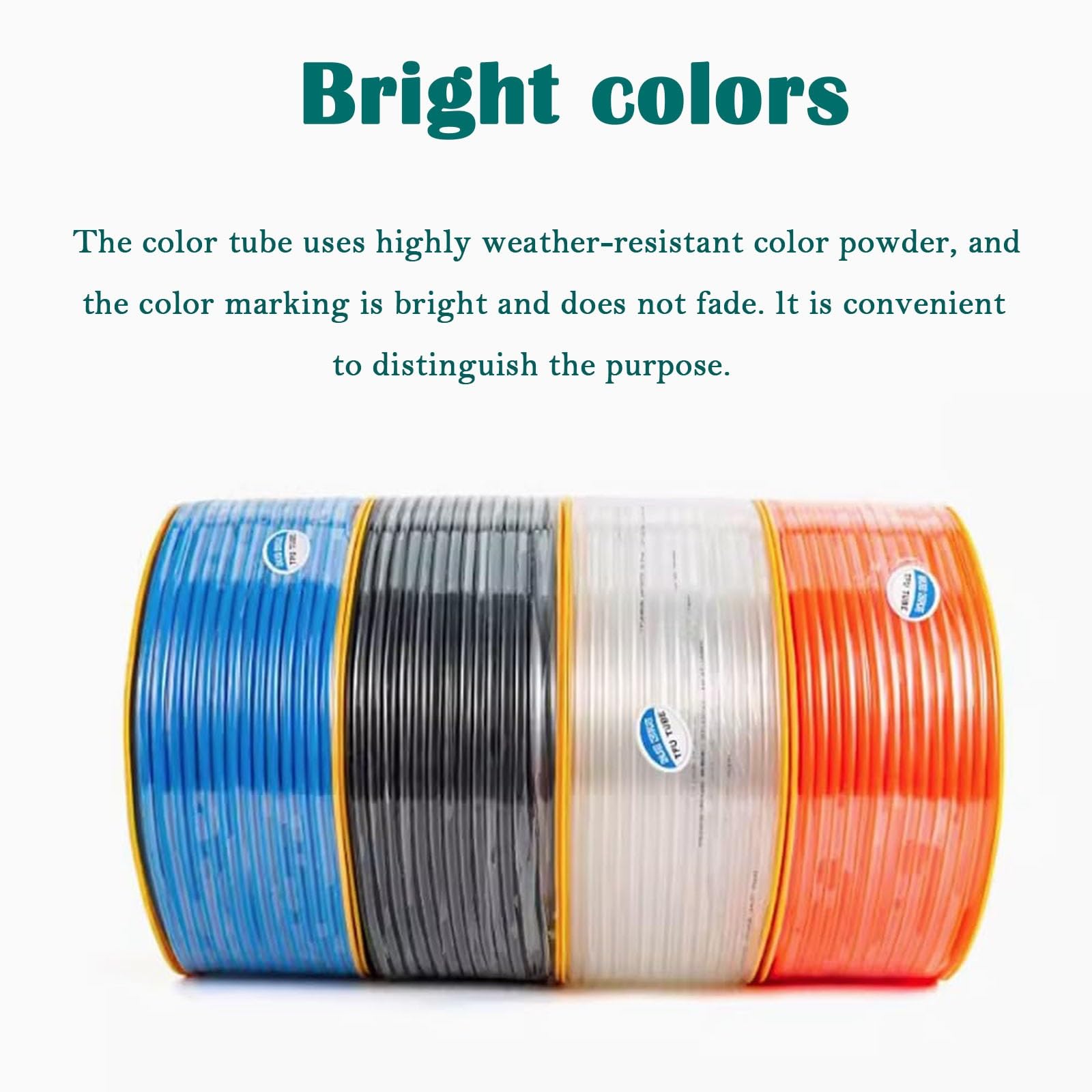 aire manguera tubo comprimido Manguera De Poliuretano Naranja, Tubo De Gas Para Compresor De Aire (diámetro Interior: 2,5 Mm, 5 Mm, 8 Mm, 10 Mm Y 12 Mm), Tubería(A,L 50m/164ft OD X ID 10 X 6.5mm)
