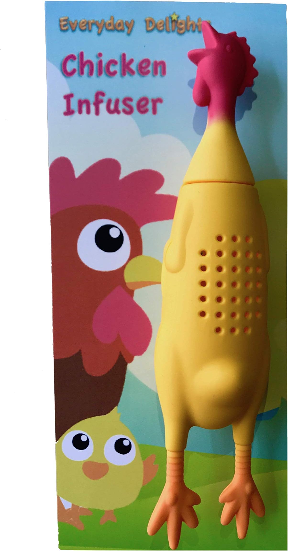 Everyday Delights Chicken Rooster Hen Silicone Infuser for Herbs or Loose Tea Leaf (Cooking Utensil, Kitchen Gadget) - Cute, Eco-friendly, Reusable, Durable