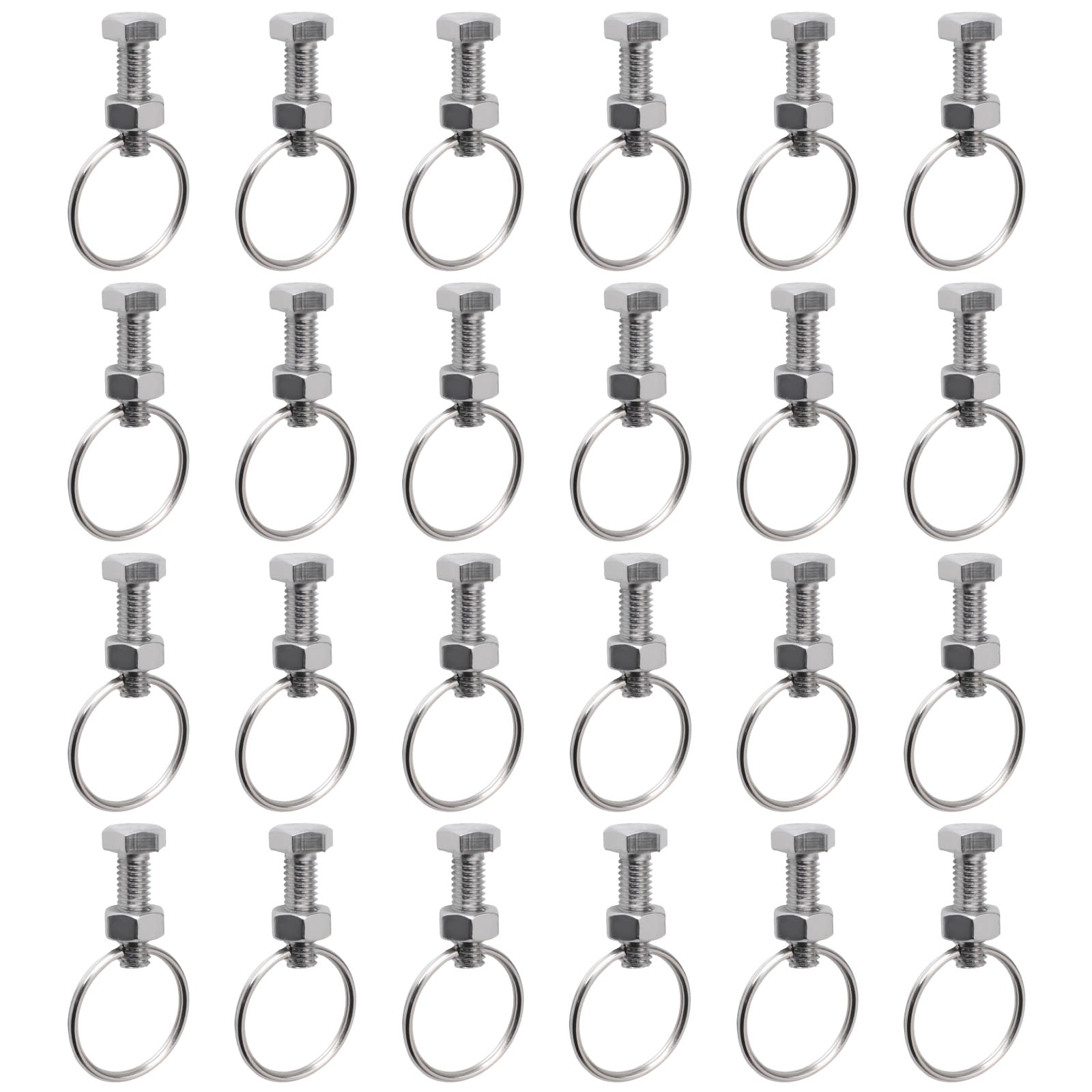 INCREWAY M6 Bolts with Nuts Screw Kits, 24 Set Greenhouse Bolts and Rings Creates Hanging Anchor Points in Glazing Bar Channels to Plant Clips for Climbing Plants
