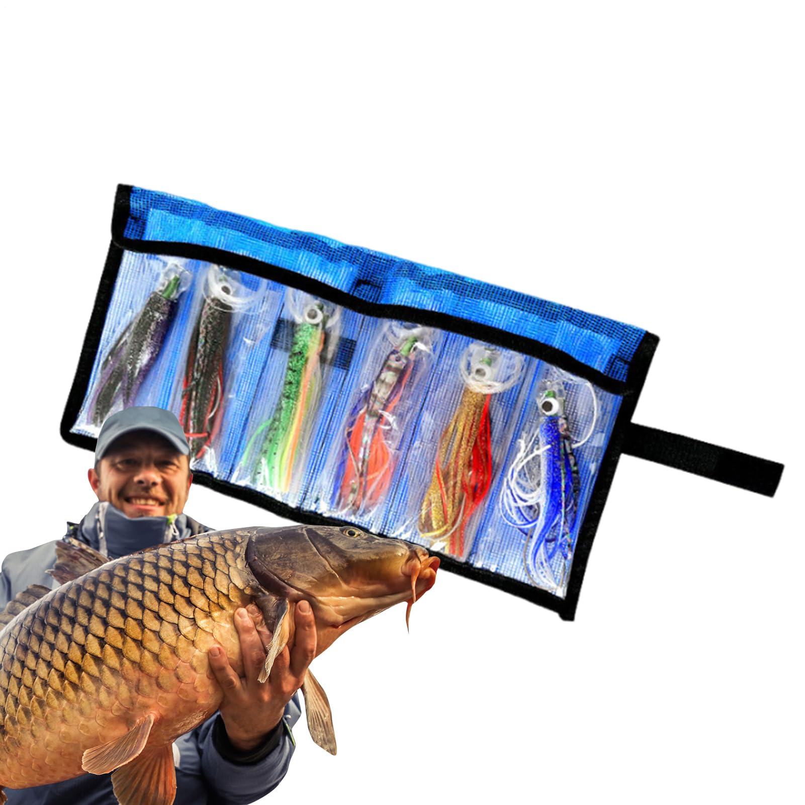 Señuelos con falda de calamar Pulpo, señuelos de pesca con falda de calamar,6 cebos flexibles para trolling - Cebo artificial para trolling con ganchillo, faldas de calamar Pulpo, señuelos