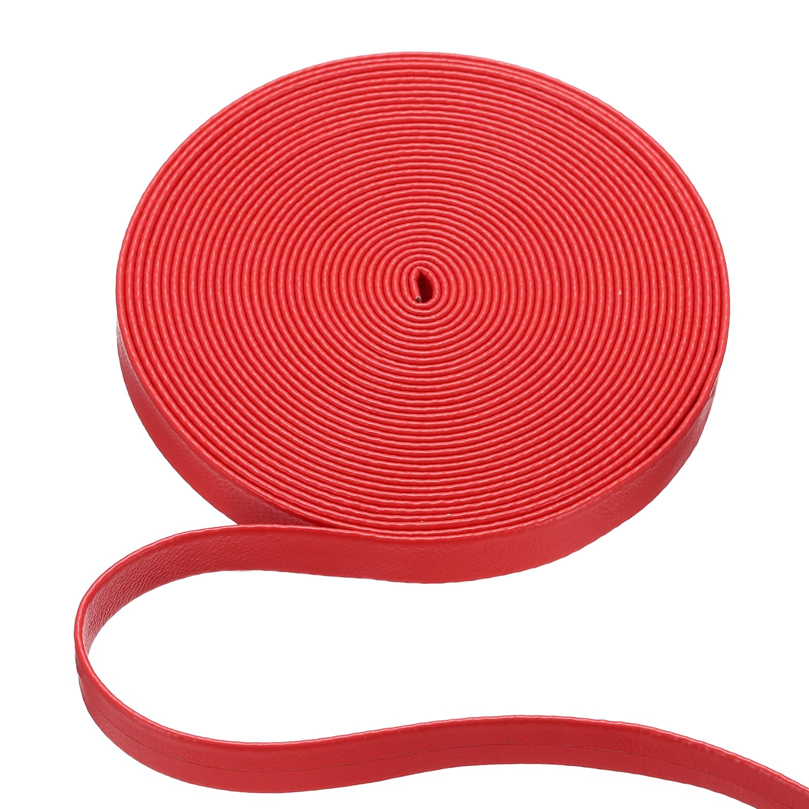 PATIKIL 5 m x 10 mm (L x W) Flat Leather Cord String, Leather Trimming Strips for Various DIY Crafts Pillows Headbands Quilts Purses Clothes, Red