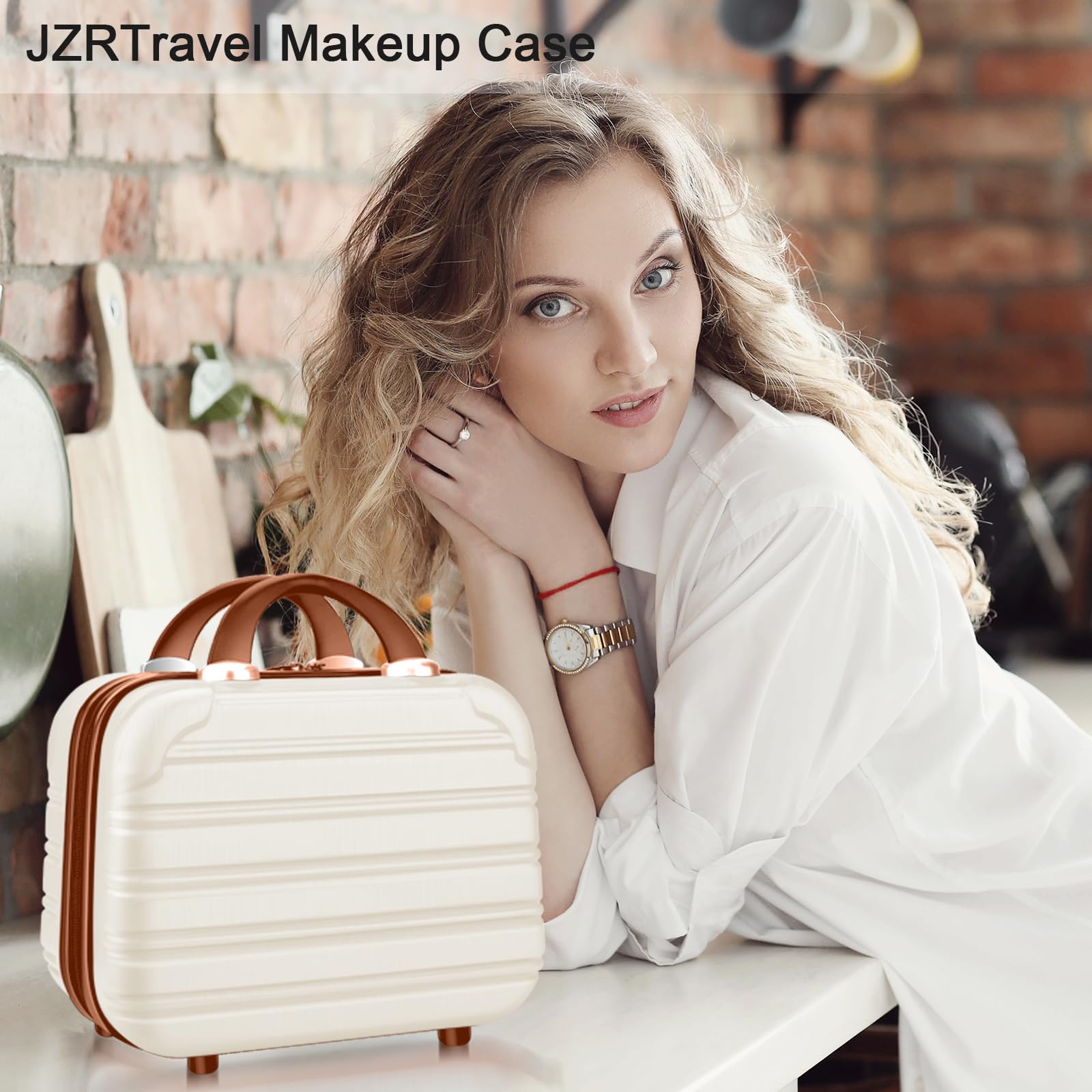 14 Inch Hard Shell Makeup Train Case Portable PC+ABS Mini Suitcase