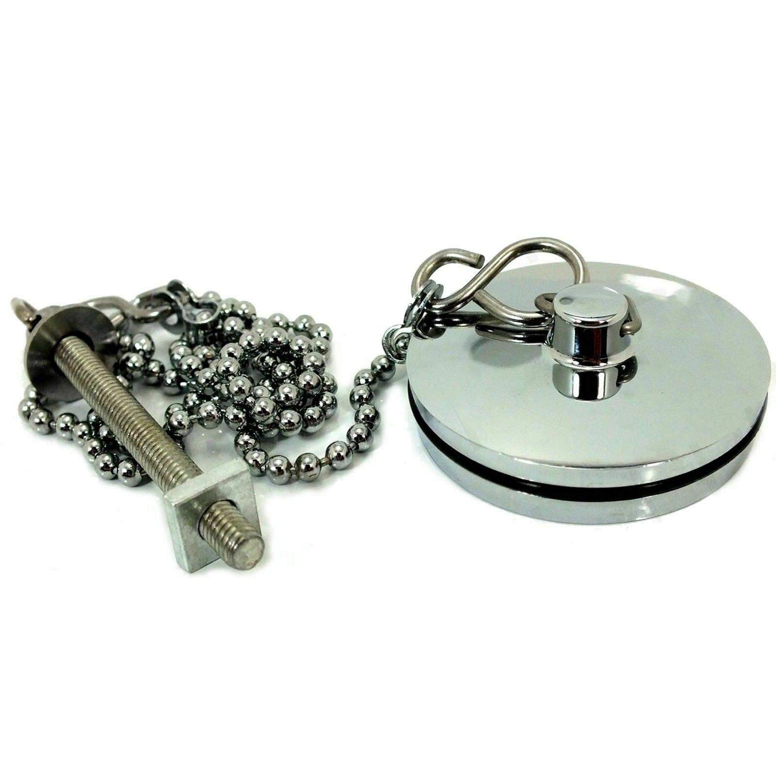 Lampe Uk Silver 38Mm Chrome Bathroom Kitchen Basin Sink Bath Plug And Chain Tidy