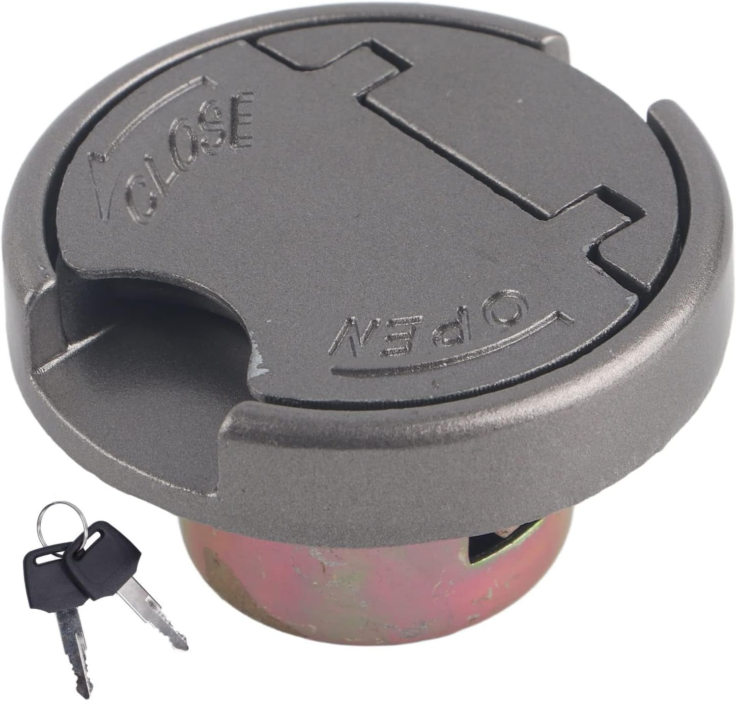 Gas Tank Lock Cap with 2 Keys Locking Gas Cap Stainless Steel Parts Universal For G-Y-6 Scooter Motorcycle