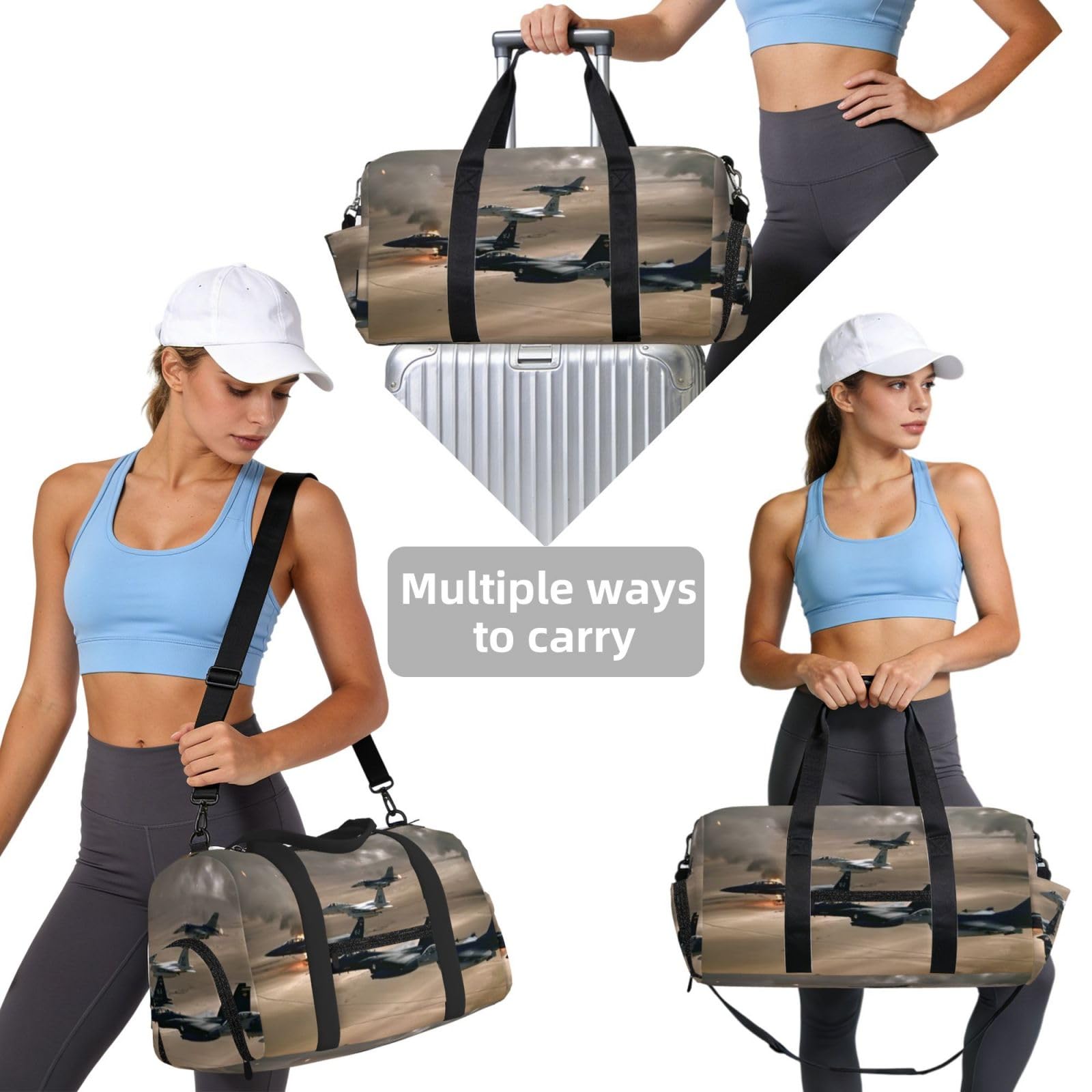 Samolot wojenny drukowany Ręczna torba sportowa crossbody Ręczna torba podróżna