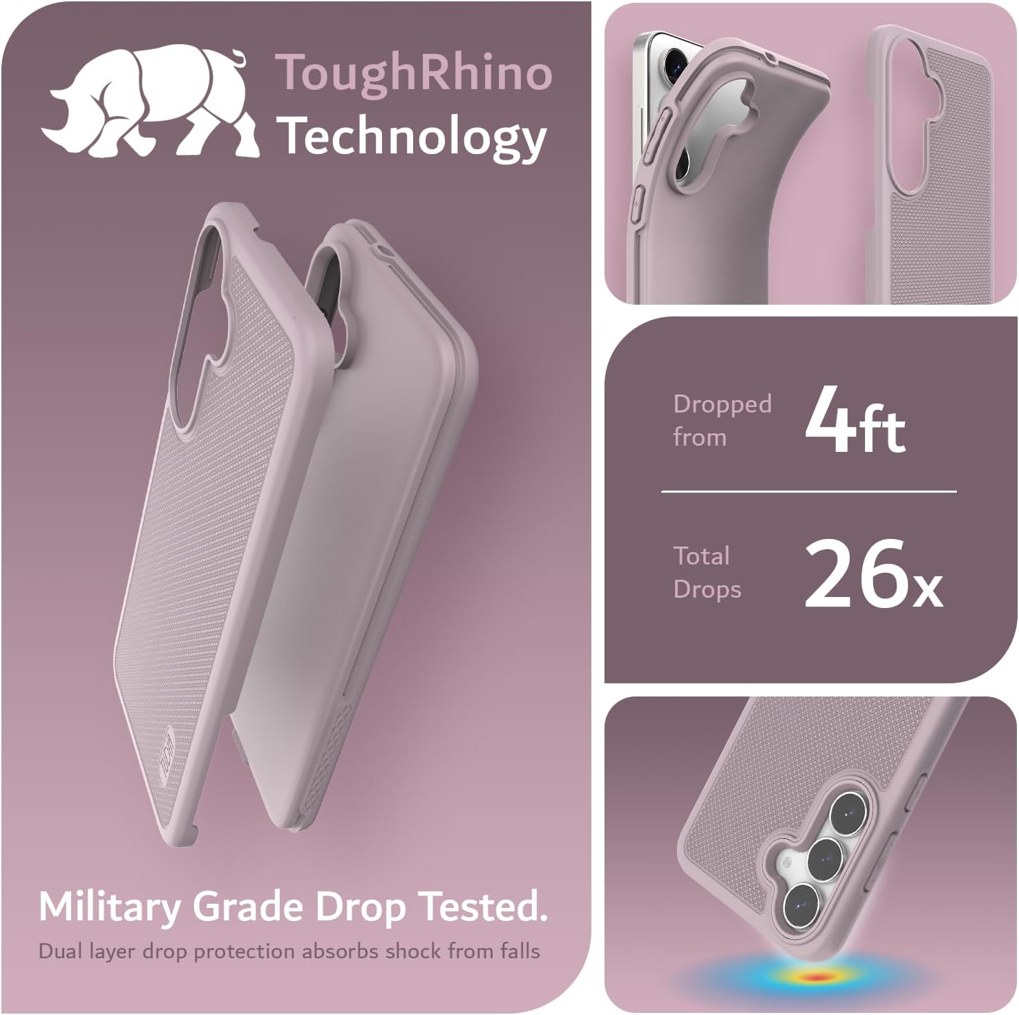 TUDIA MergeGrip Designed for Samsung Galaxy S25 FE Case (2025), [Military-Grade] Dual-Layer Shockproof Slim Heavy Duty Protective Phone Cover (Purple, Basic) Basic Purple