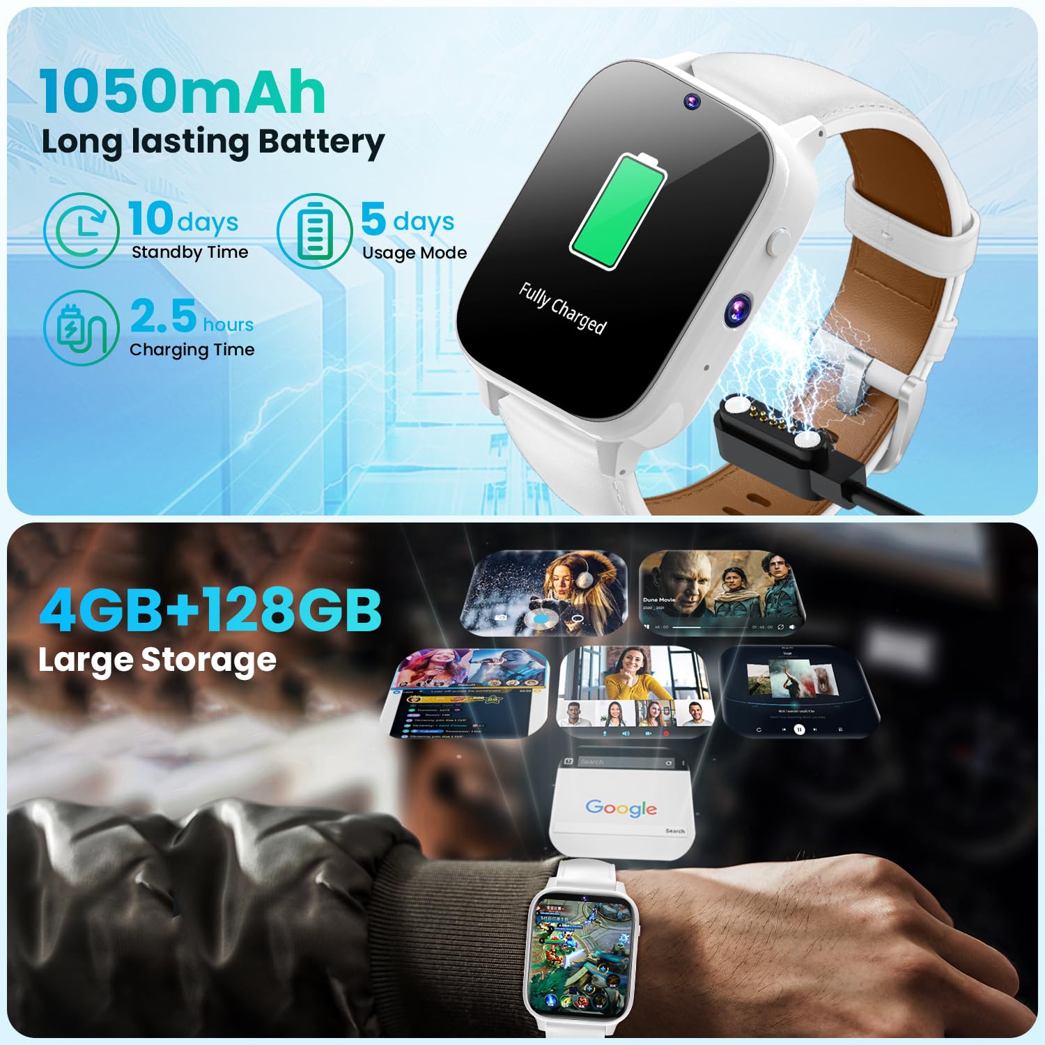 Amazon.com: Rogbid 4G LTE Smart Watch Phone for Men Women Call and