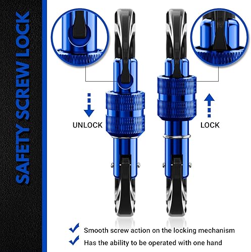 Vista 45 de 12kN (2697 lbs) Heavy Duty Carabiner Clips, for Securing Pets, Outdoor, Camping, Hiking, Hammock, Dog Leash Harness, Keychains