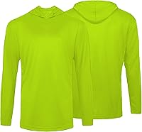 Vista 1 de Glory Max High Visibility Safety Work T Shirts Long Sleeve with Hood 2 Pieces
