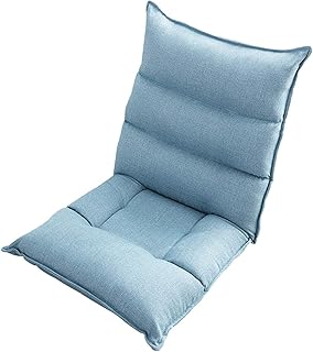 Gyubay Silla de Piso Acolchada Semi-Respaldo Plegable Silla Cojín de Suelo Ajustable cómodo y Seminario Multifuncional para el hogar o la Oficina (Color : Sky Blue, Size : 50x60x10cm)