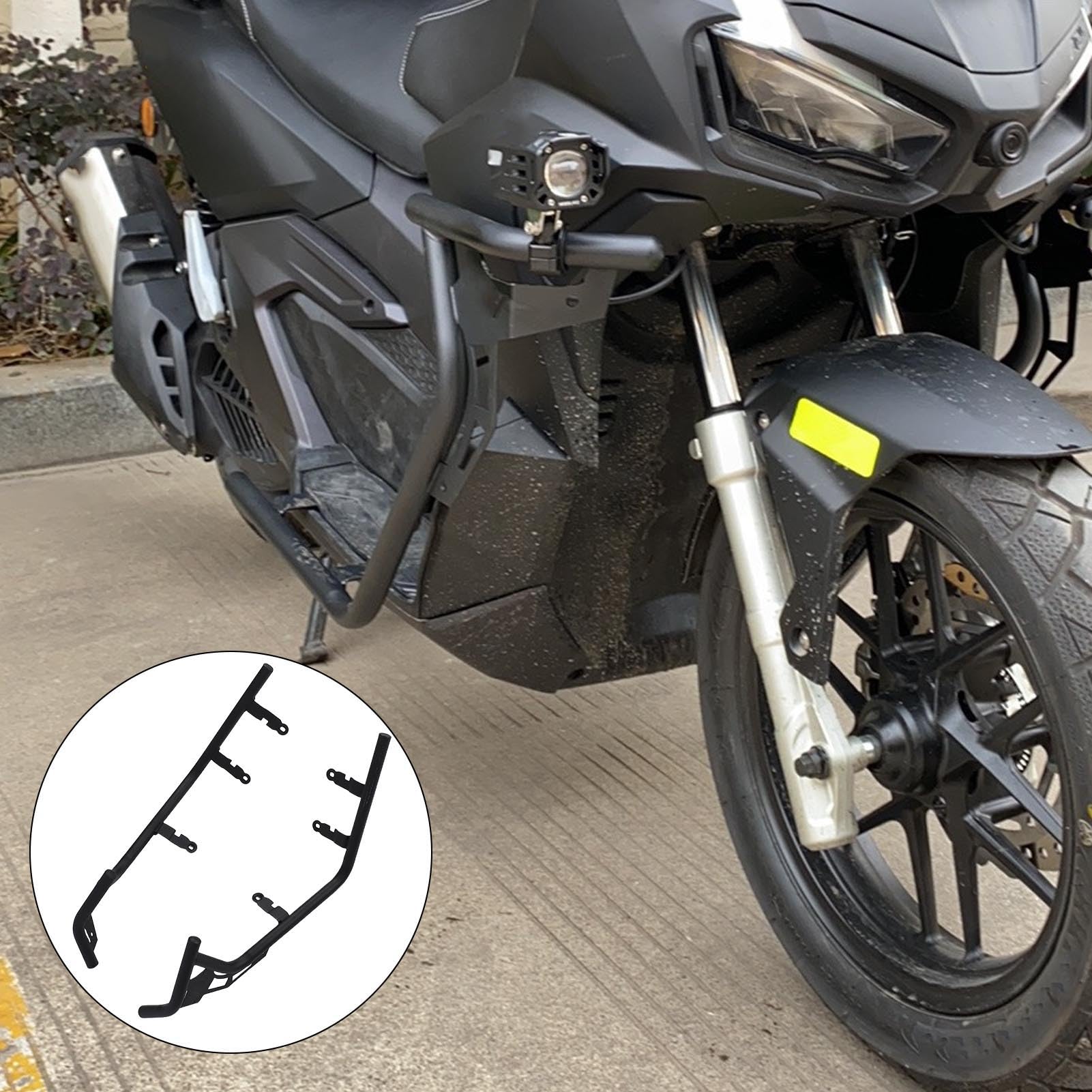Generic Listwa Ochronna Osłony Silnika Motocykla, Listwa Ochronna ze Stali Węglowej o Dużej Wytrzymałości dla ADV160 2021-2025 Nie Wymaga Wiercenia z powłoką proszkową
