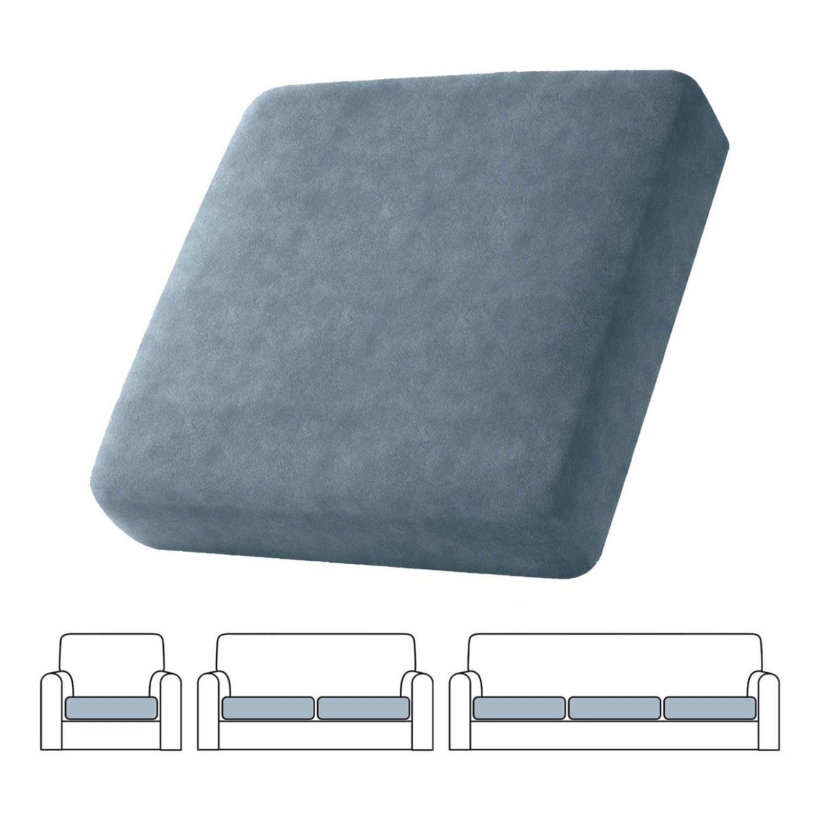 SIELUNO Velvet Stretch Couch Cushion Covers L Shape Separate Chaise Cover Elastic Furniture Protector for Single Double Seat Both Left/Right Sectional