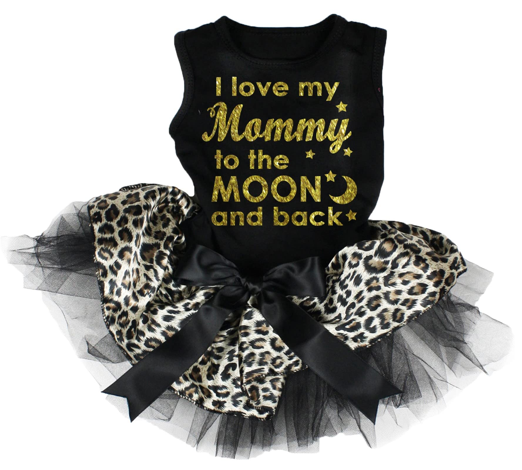 Robe chien I Love My Mommy motif léopard noir XXXL pour grand chien