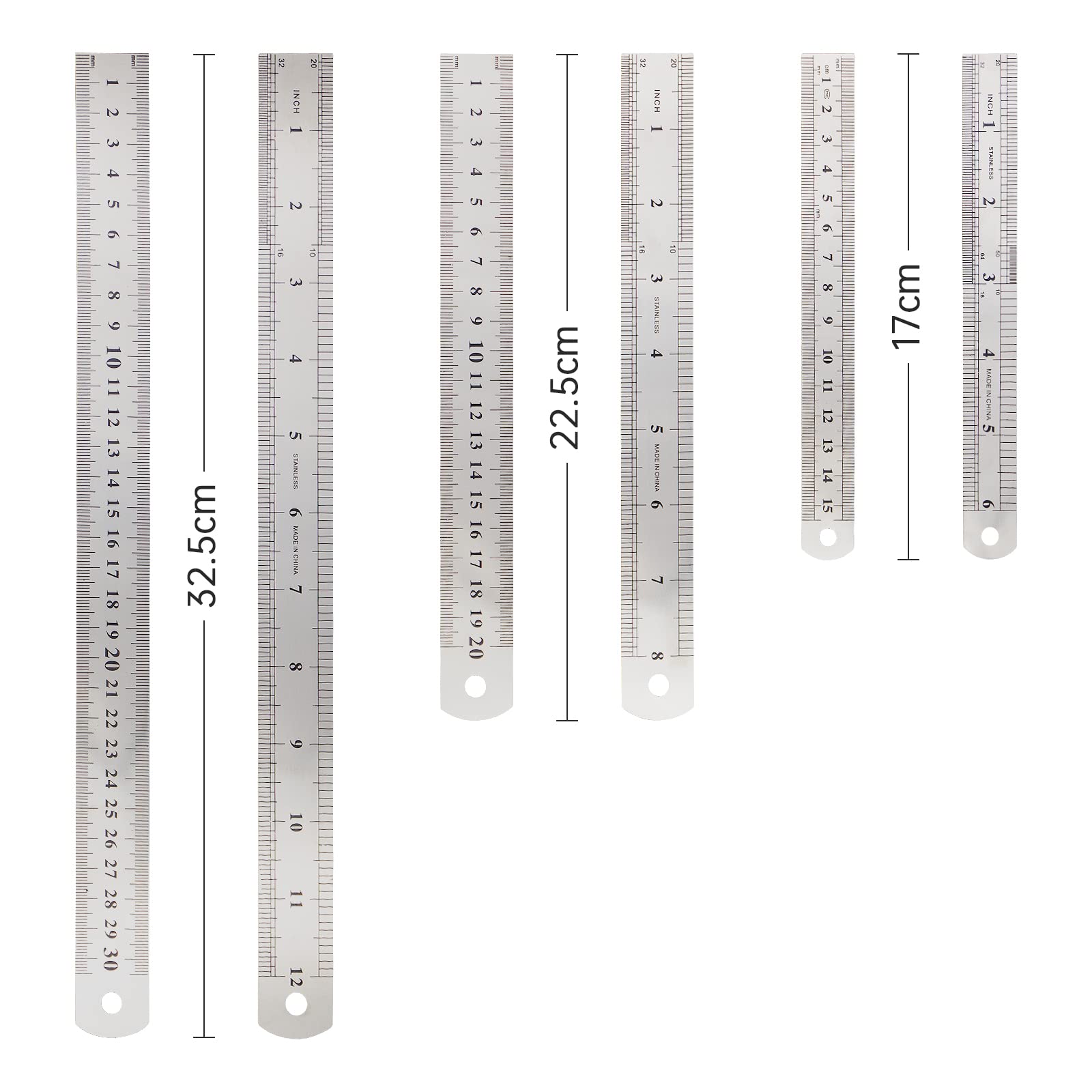 Aexit School dubbele zijden roestvrij staal 15 cm 6 inch metrische meten rechte liniaal