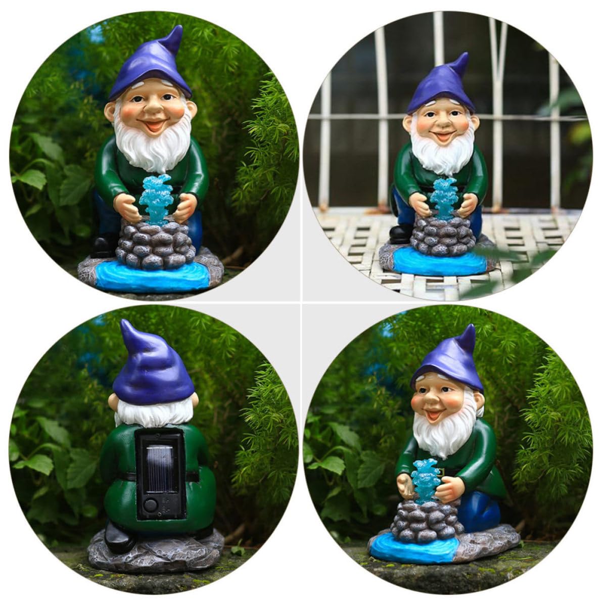 Toyvian Gnomo da Giardino Solare Decorativo, Statuetta Esterna in Resina
