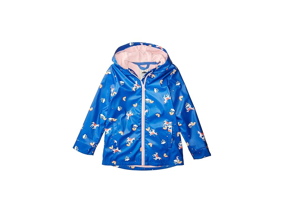 

Joules Kids Raindance Raincoat (Toddler/Little Kids/Big Kids) (Blue Unicorn Cloud) Girl's Coat