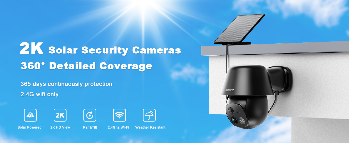 Amazon.com : Solar Security Cameras Wireless Outdoor, 2K Pan/Tilt