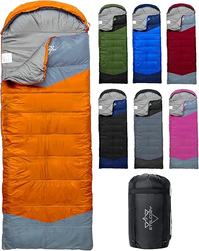 Miniatura 16 de Lightweight 3-Season Sleeping Bag for Adults/Kids Camping, Compact w/Compression Sack, Waterproof Ripstop, Portable for Backpacking Hiking Travel