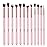 MSQ Eye Makeup Brushes Set with Soft Synthetic Hairs & Real Wood Handle for Eyeshadow, Eyebrow, Eyeliner, Blending (Pink), 12pcs