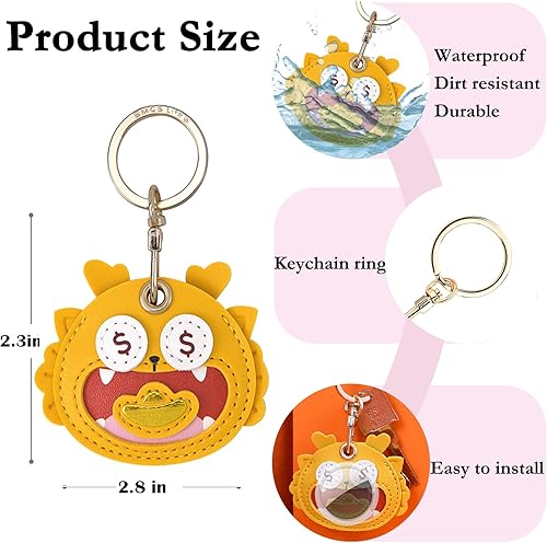 Miniatura 39 de Funda de cuero para llavero para Apple Airtag, funda protectora de AirTag con anillo para llavero, funda antiarañazos para llaves