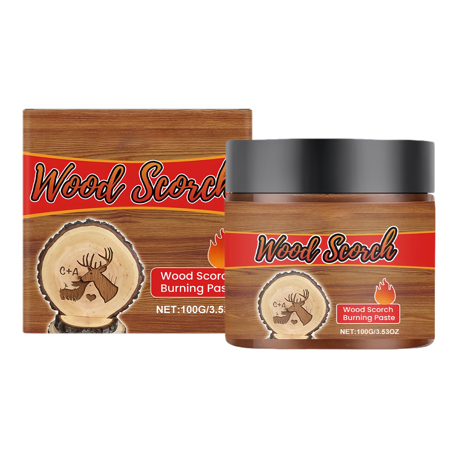 Pintura para quemar madera, gel de manualidades de precisión de 100 g, pasta de quemador de madera para marca de mesa, grabado, principiantes, adultos, proyectos de creación de arte de bricolaje