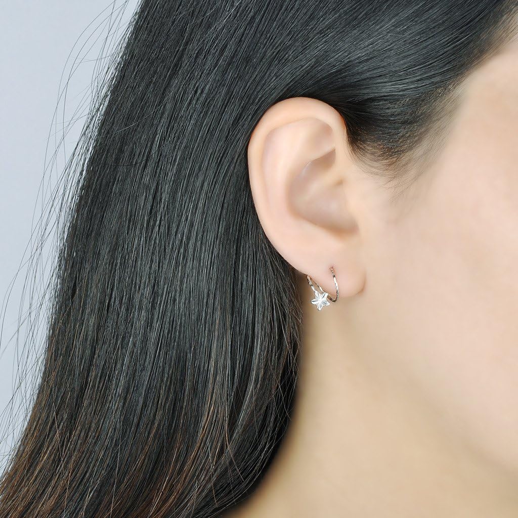 Yumilok Jewelry 925 Sterling Silver Spiral Star Pierce Hoop Earrings for Women/Ladies/Girls - Image 5
