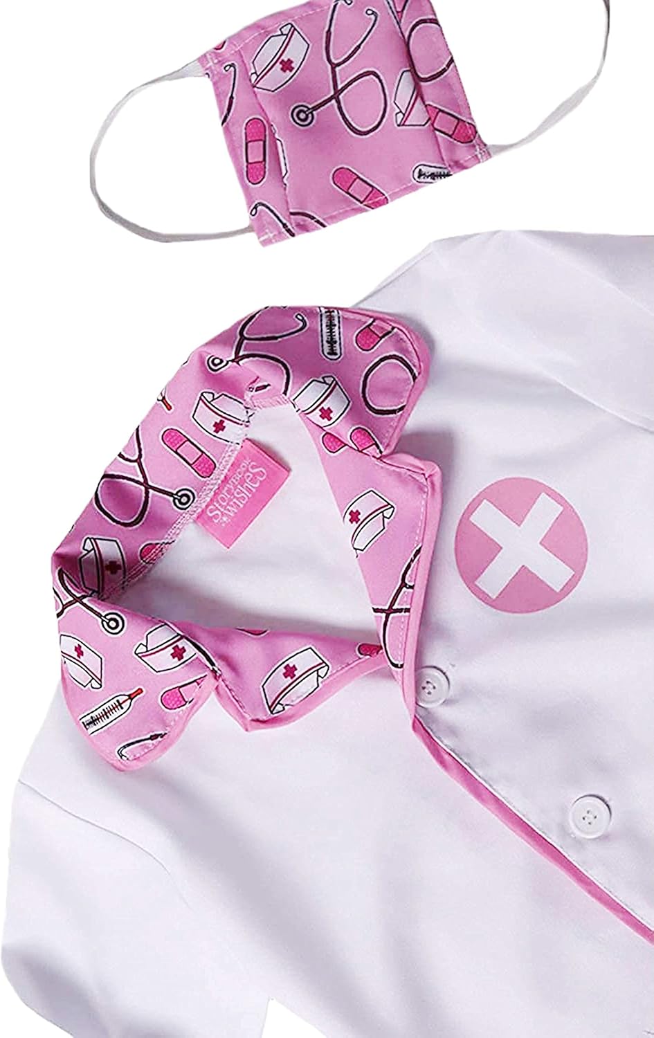 FUNSENLY Disfraz De Médico Para Niños – Juego De 8 Piezas De Ropa Quirúrgica Con Bata De Laboratorio, Disfraces De Halloween Para Niñas Y Niños, Disfraz De Halloween Para Niñas De
