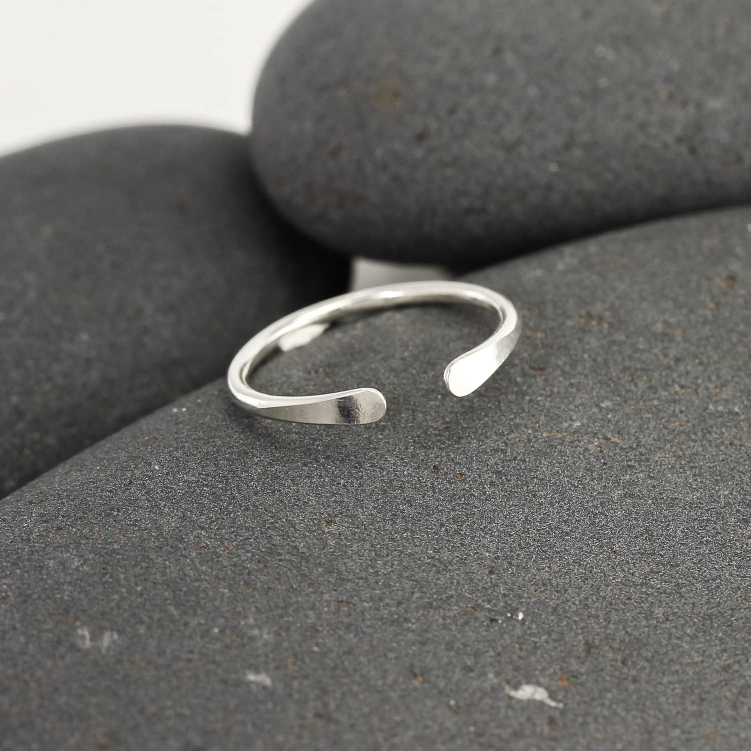 LOTUS STONE JEWELRY Smooth Hammered Gold Horseshoe Ring, Handmade Cuff Ring for Knuckle or Midi Wear