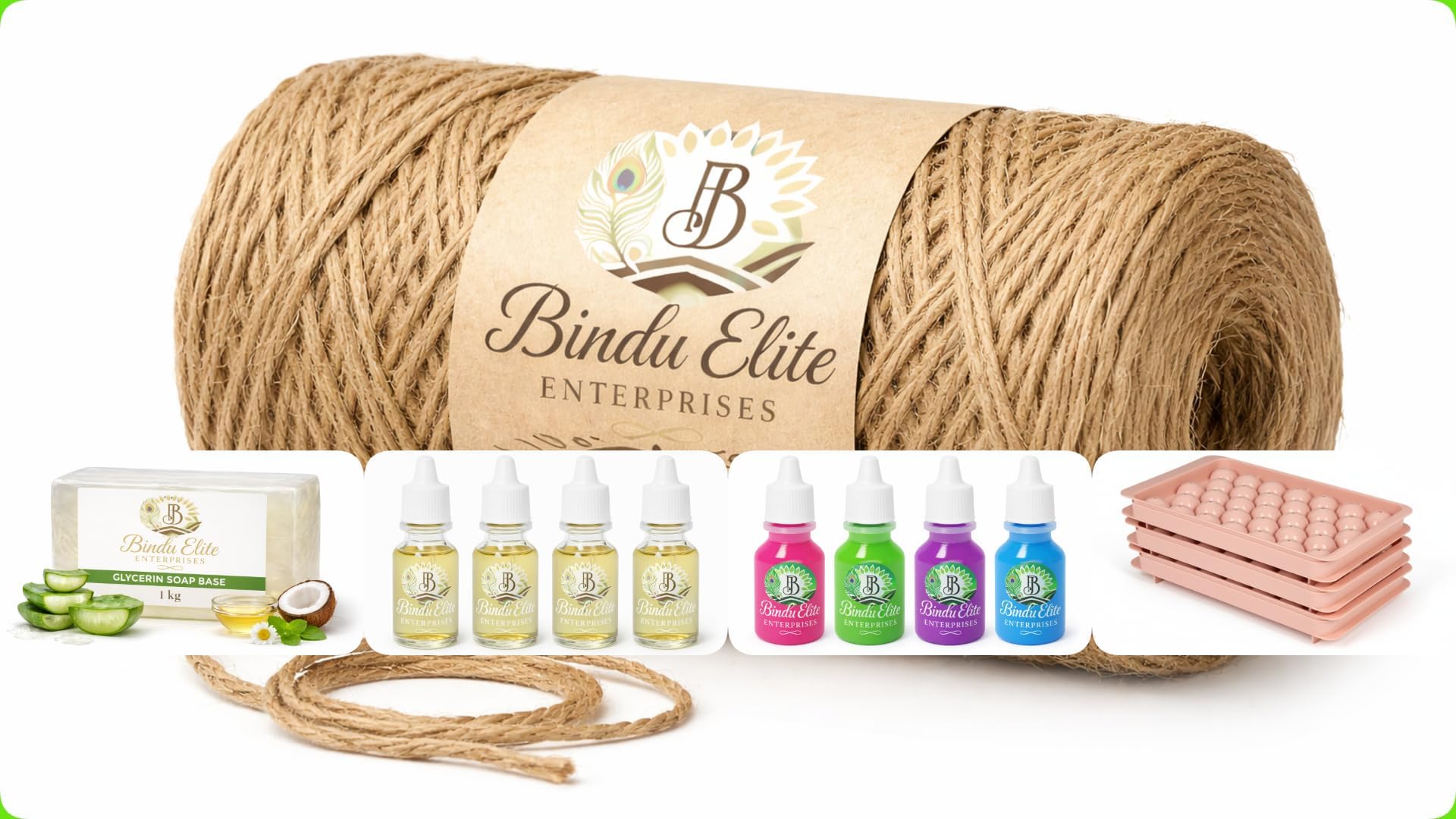 DIY Soap Making Grape Model | Handmade soap Making | Eco Friendly (750Gms Soap Base, 2 Mould, 3 Color Extract each 05ml , White Thread 2 Roll, 6 Gloves, 3 Flavour Fragrance oil each 05ml)