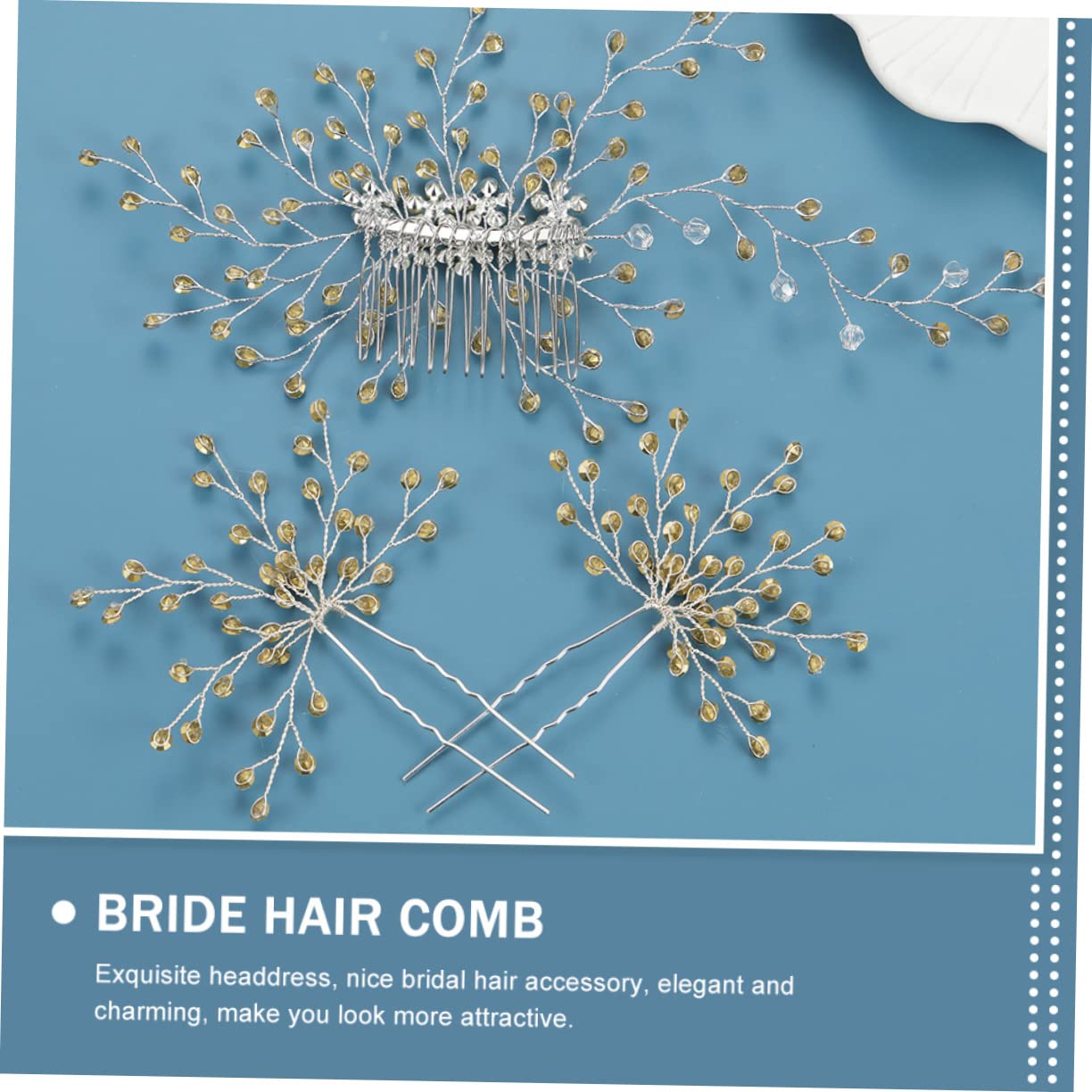Housoutil 4sätze Eleganter Braut Haarschmuck Kamm Mit Strasssteinen Für Hochzeiten Chic Haarpin Für Bräute Und Brautjungfern Einfach Zu Tragen Und