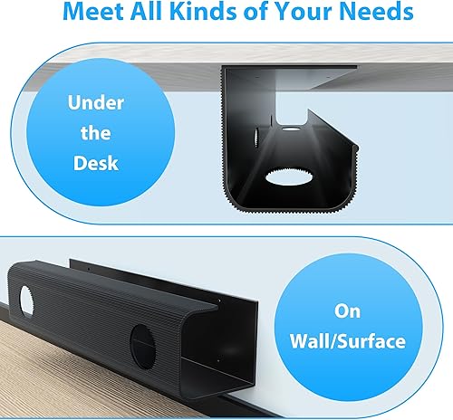 Miniatura 5 de ZhiYo Paquete de 2 bandejas de organización de cables de gran capacidad de 31.5 pulgadas (2 x 15.7 pulgadas de largo), kit de bandeja de cables de