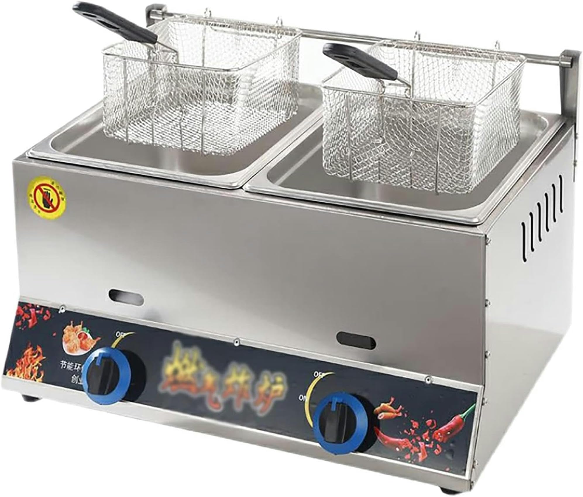 Friteuse à gaz de comptoir en acier inoxydable pour réussir de grandes frites