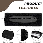 61/88Keys Piano Keyboard Dust Cover, Digital Electronic Piano Stretchable Protective Keyboard Covers, Must Have Piano Accessories (61 Keys)