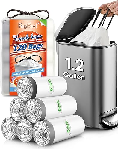 RayPard, Code C, bolsas de basura pequeñas con cordón de 3 galones, 60 unidades, para el hogar, oficina, cocina, baño, dormitorio, color blanco RayPard, Code C, bolsas de basura pequeñas con cordón de 3 galones, 60 unidades, para el hogar, oficina, cocina, baño, dormitorio, color blanco
