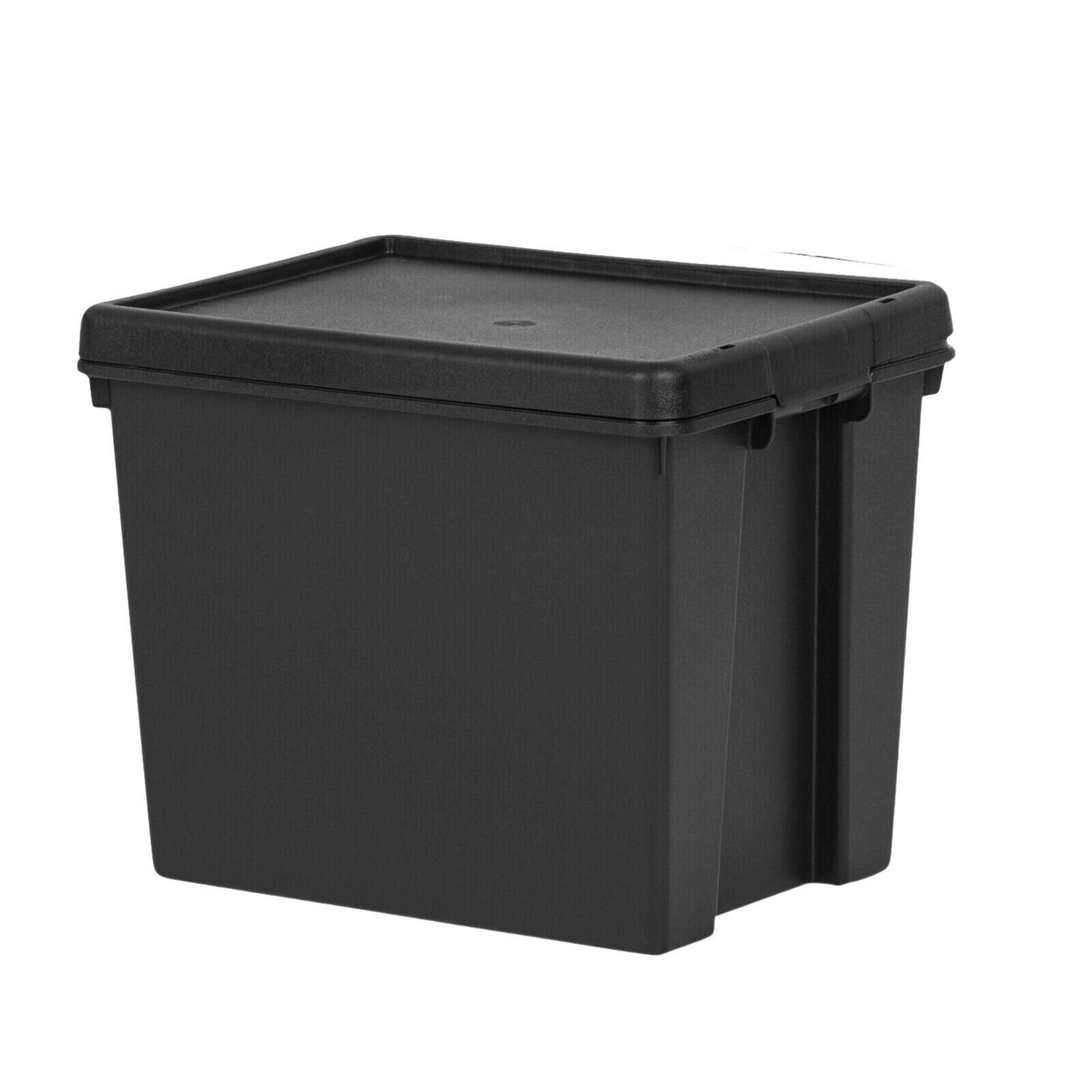 Shop4allsorts Black 24L Heavy Duty Storage Box Upcycled Plastic 38.5Cm 29Cm X 31.5Cm