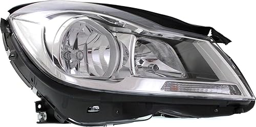Miniatura 2 de Garage-Pro Faros delantero lado pasajero lado faro conjunto para Mercedes Benz C250 2012-2014, C300 halógeno con bombilla(s) sedán, reemplaza #