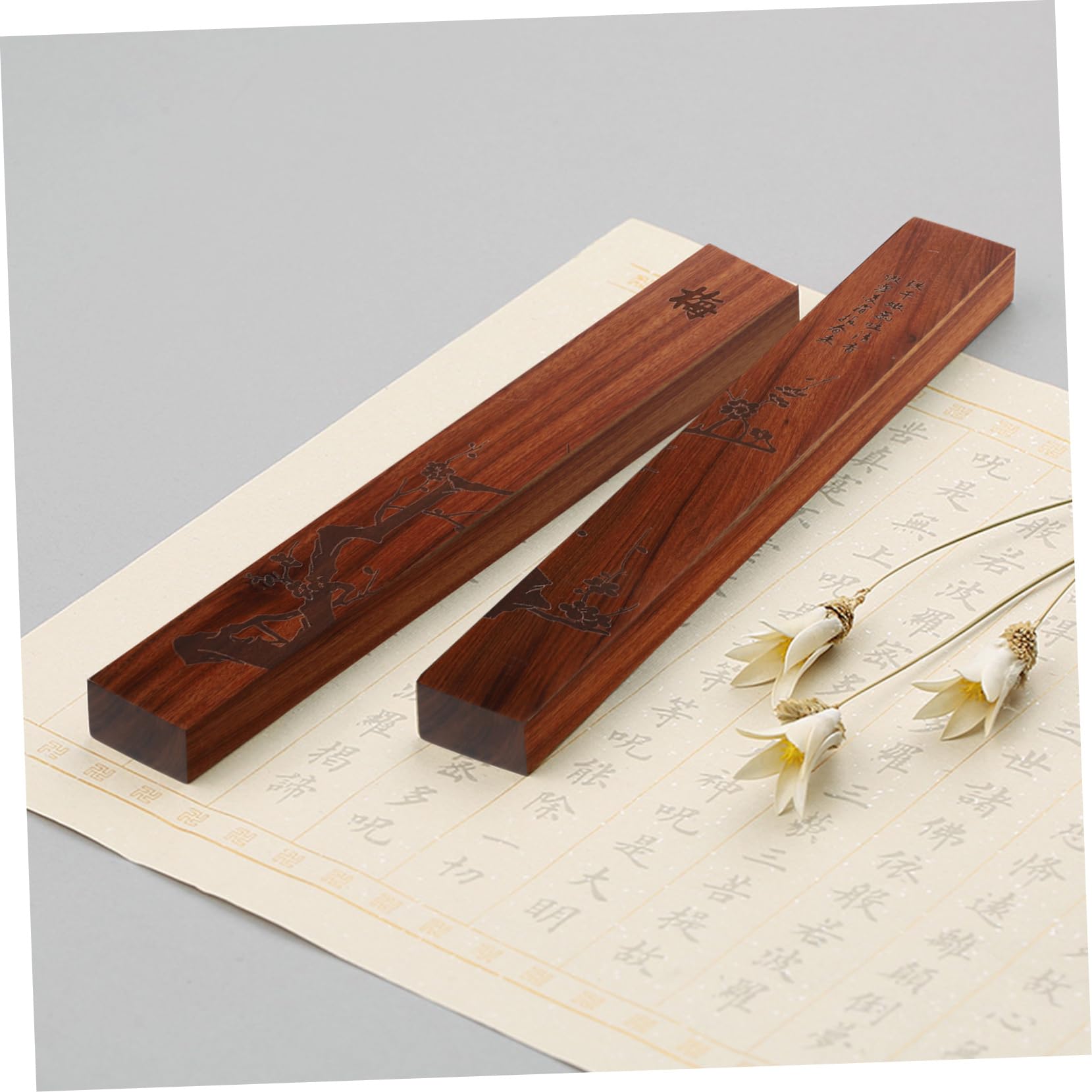 Yardwe 2pezzi Fermacarte Legno Per Calligrafia Da Legno Di Ziziphus Design Elegante Per Scrittura e Disegno Facile Da Pulire e Resistente Accessorio Per Artisti e Studenti Di Calligrafia