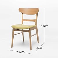 Vista 3 de Christopher Knight Home Idalia - Sillas de comedor, juego de 2 piezas, té verde / acabado de roble