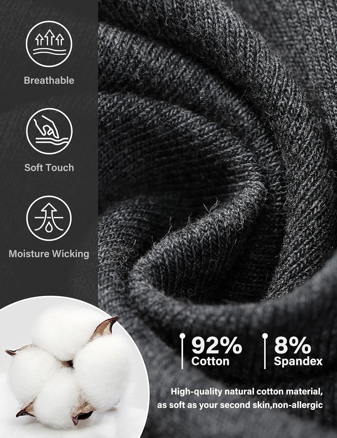 Arjen Kroos Mens Cotton Briefs Low Rise Breathable Pouch Underwear Underpants with Opening Fly 3 Pack - Image 3