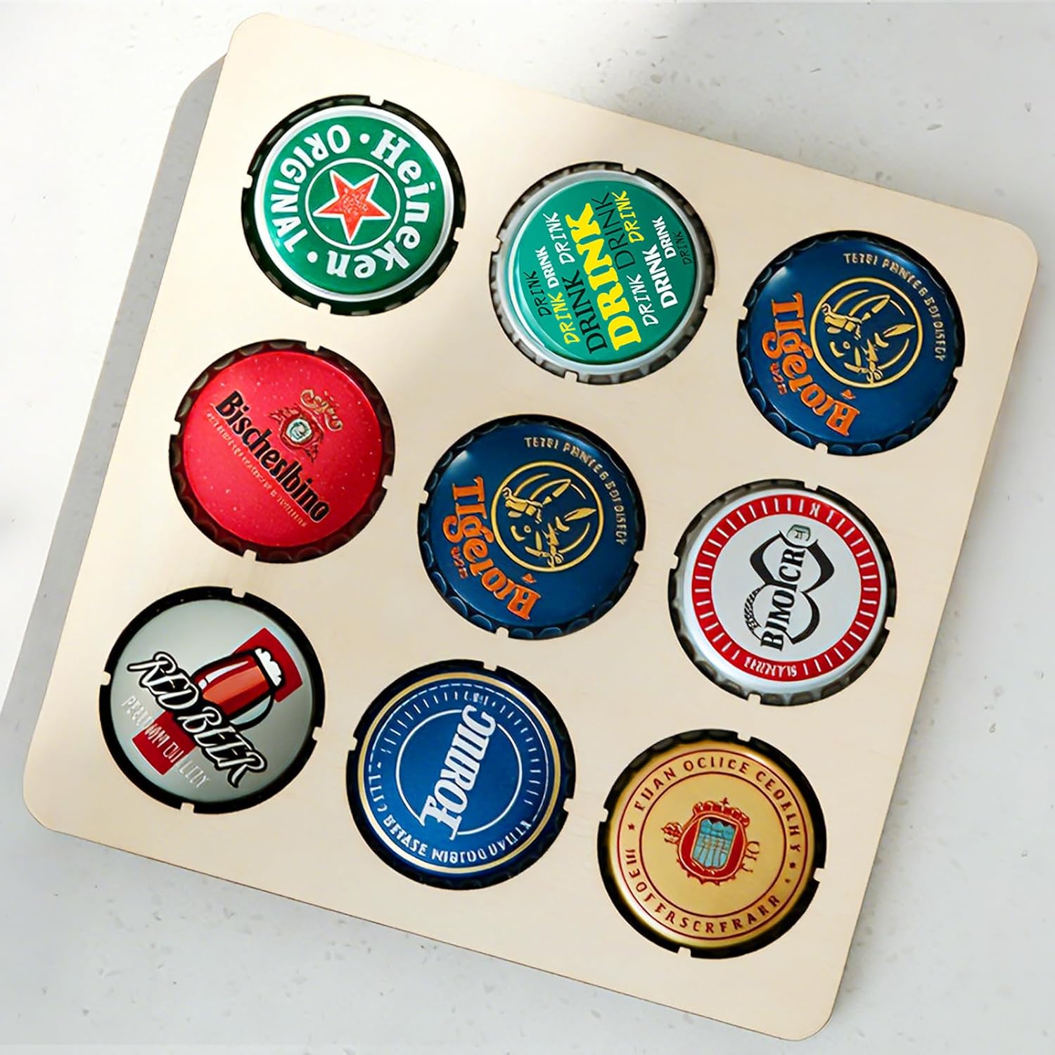 Beer Mug with Handle & Bottle Cap Collector Set - Beer Stein, Beer Glasses, Bottle Cap Catcher for Game Day, Tailgates & Soccer Parties, Ideal for Craft Beer Lovers