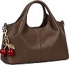 Bolsos satchel para mujer de cuero PU, bolsos cruzados para oficina y trabajo, tote mediano con asa superior y dije de cereza 1