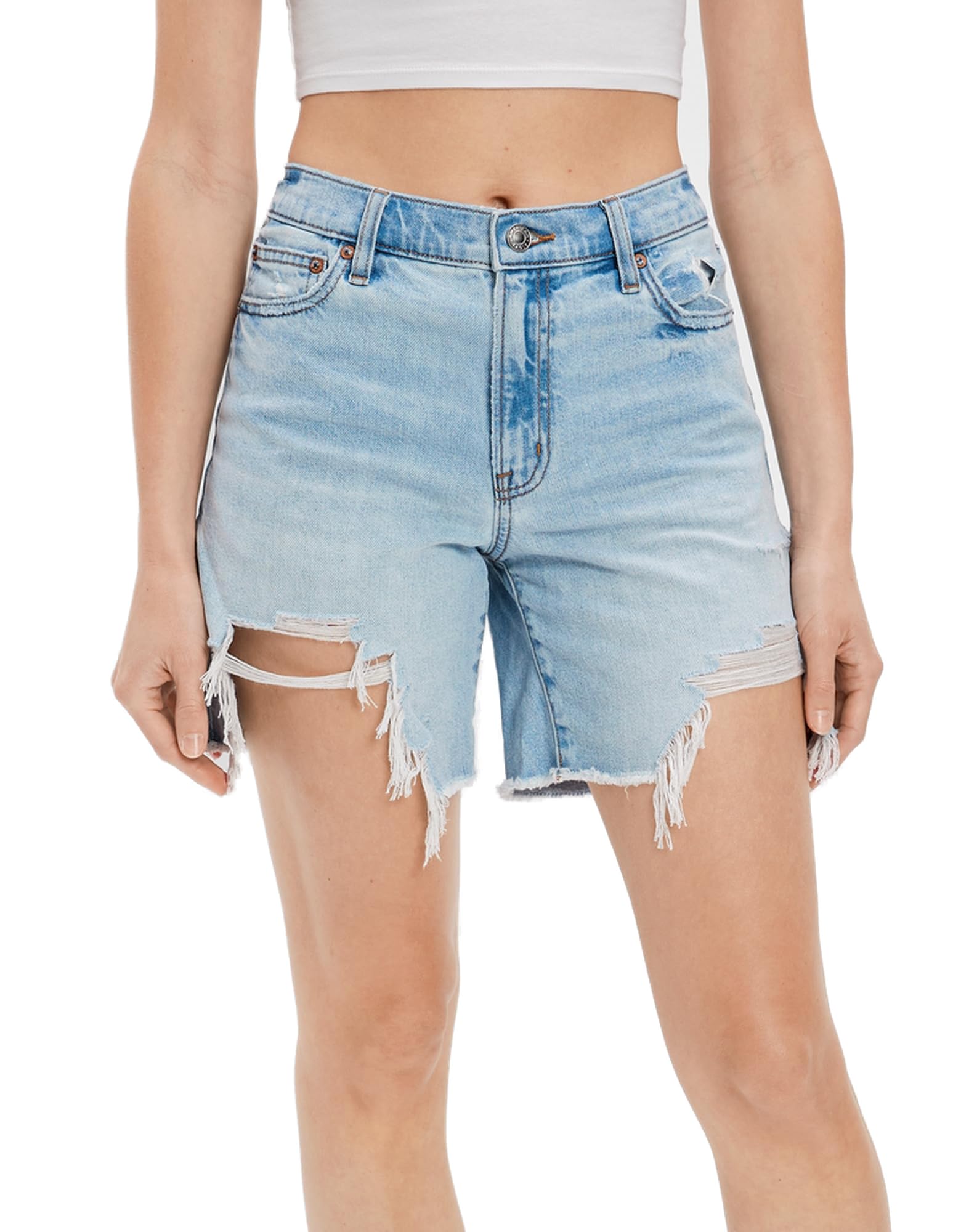 American Eagle Womens U-6332-7319-915 Denim '90S Boyfriend Bermuda Short