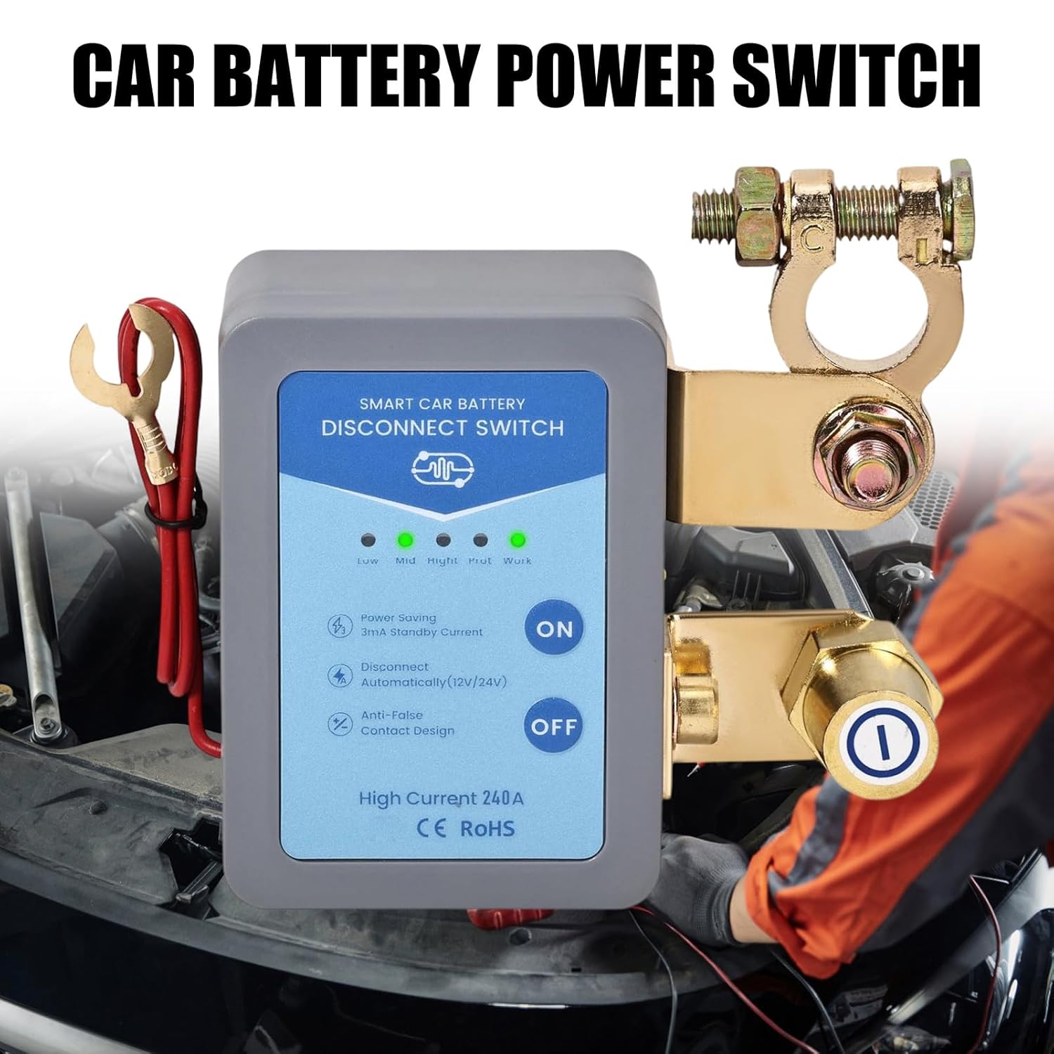 Universally 6-30V Remote Battery Isolator Switches Disconnect Power Cut Off Cut Switches Car Boat Truck Marine Anti Theft Easy Installation Disconnect