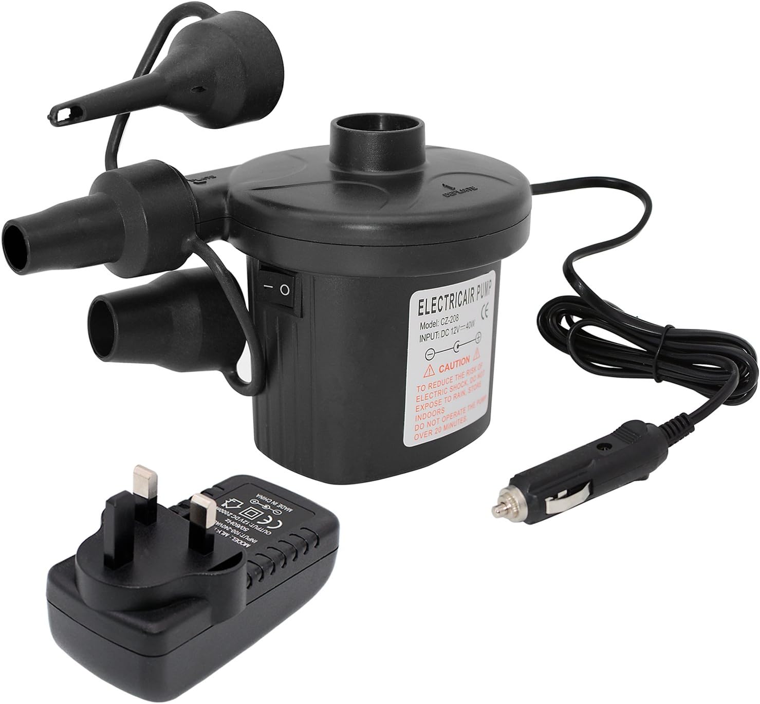NewoTech Smart Quick-Fill AC Electric Air Pump，Best for Airbed, Inflatable Boat kids,Paddling Pool & Toys