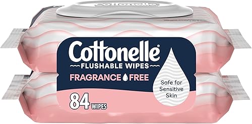 Cottonelle Toallitas húmedas desechables sin fragancia, toallitas húmedas para adultos, 2 paquetes abatibles, 42 toallitas por paquete