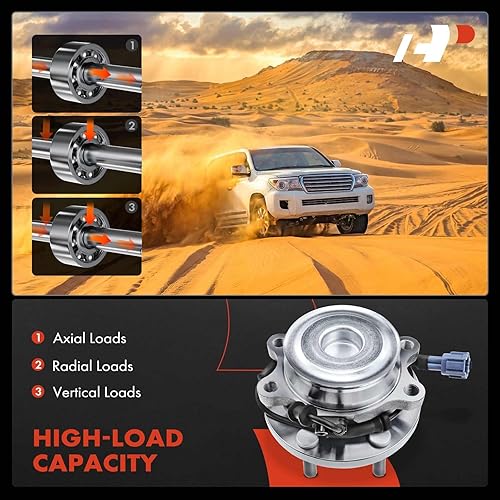 Miniatura 5 de A-Premium Par 2 Conjunto de cubo de rodamiento de rueda delantera compatible con Nissan Frontier 2005-2018 Pathfinder 2005-2012 Xterra 2005-2015