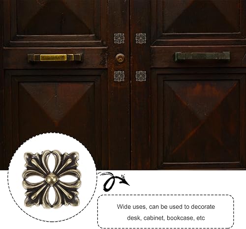 Miniatura 9 de Veemoon 12 piezas de pomos decorativos de flores cuadradas americanas para cajones, perillas decorativas de gabinete, tiradores de conector de